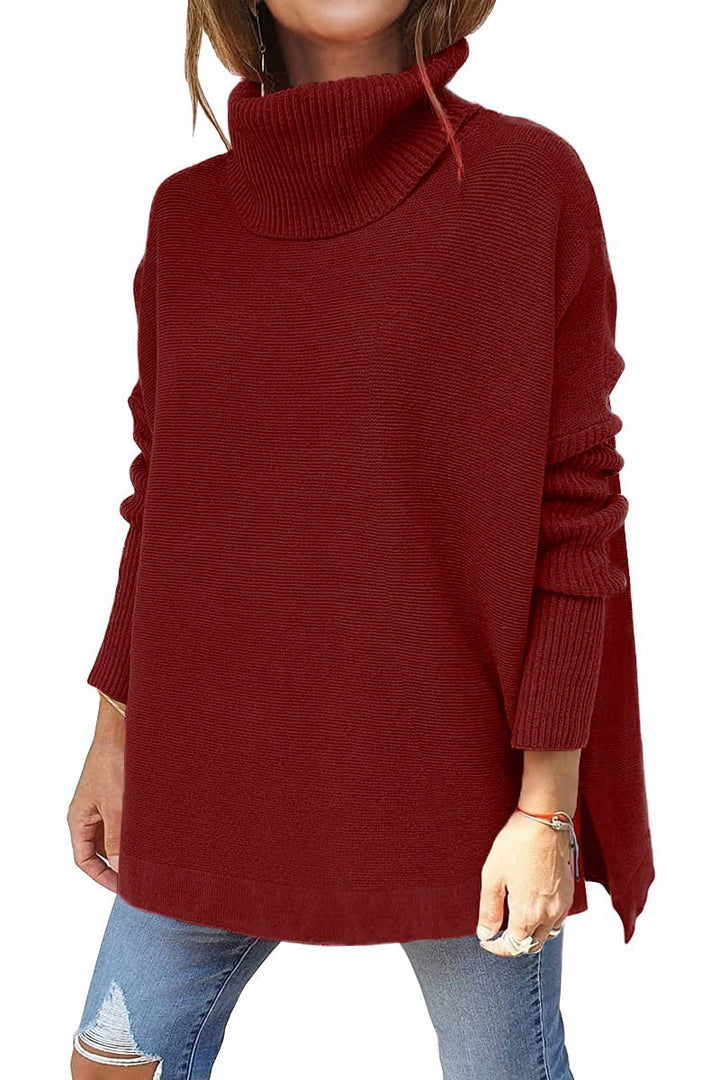 Oversized turtleneck sweater for women with textured pattern Lune London