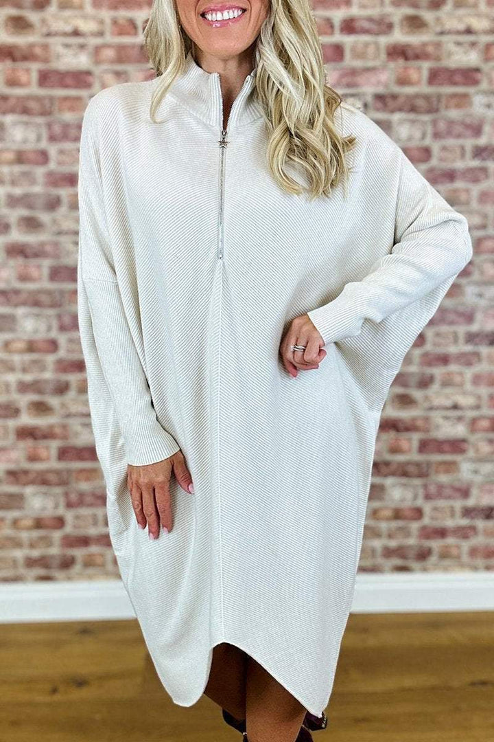 Oversized knit dress for women with zipper Lune London