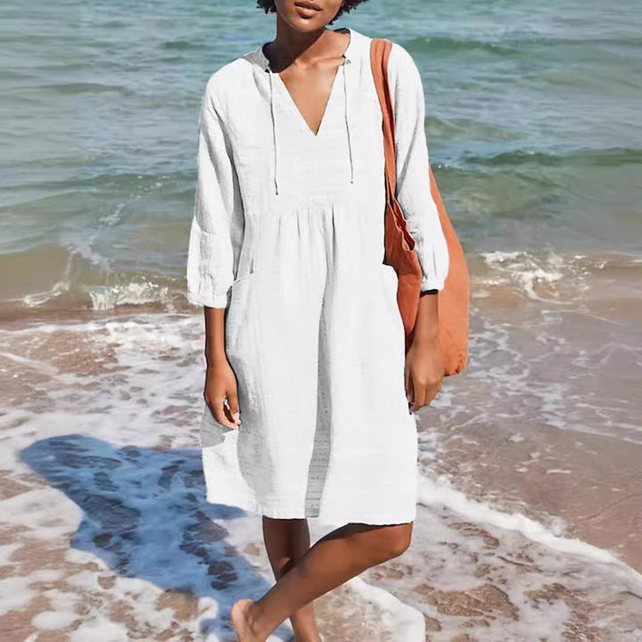 Casual summer dress for women with hood and pockets Lune London
