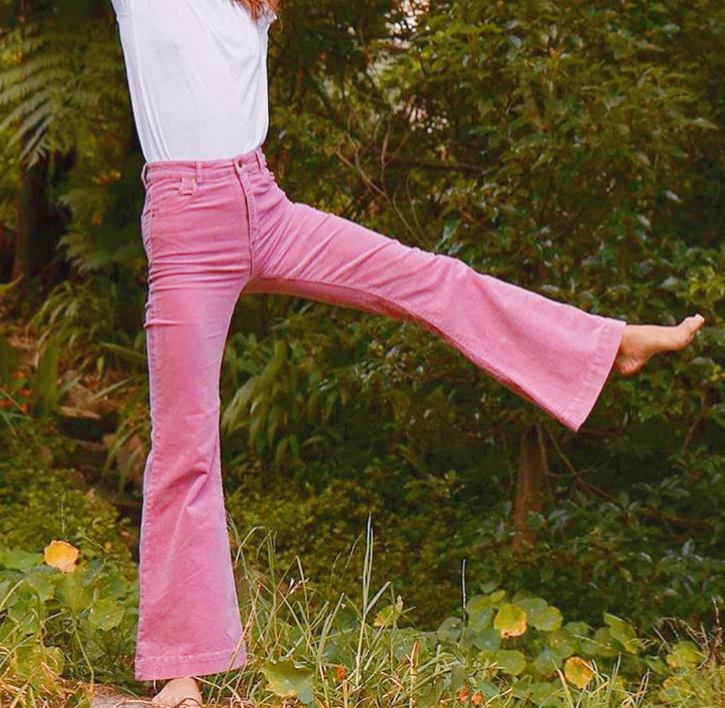 Flared pants for women with high waist and comfort belt Lune London