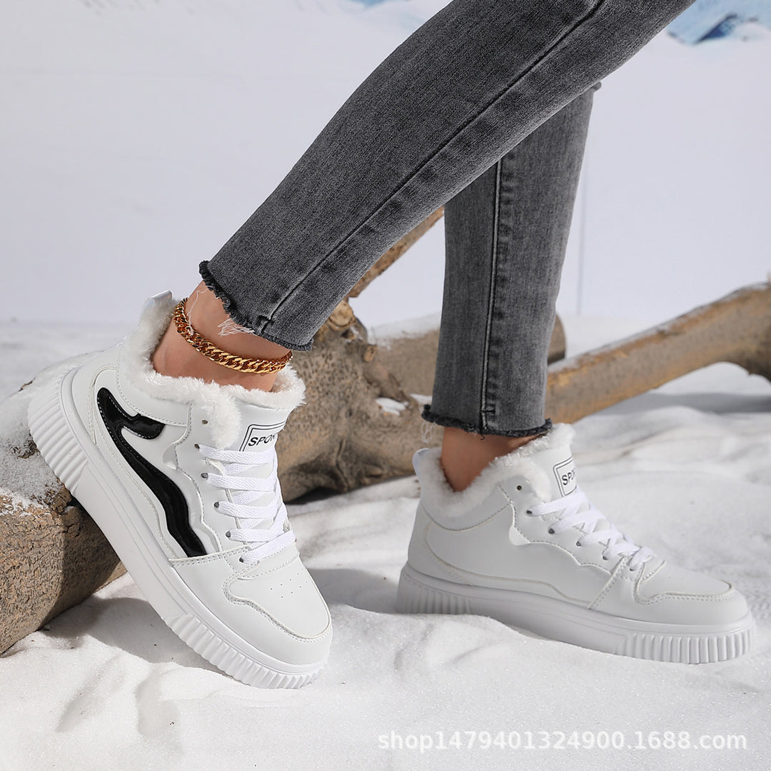 Women High-top Sneakers with Warm Fleece Lining and Non-slip Sole Lune London