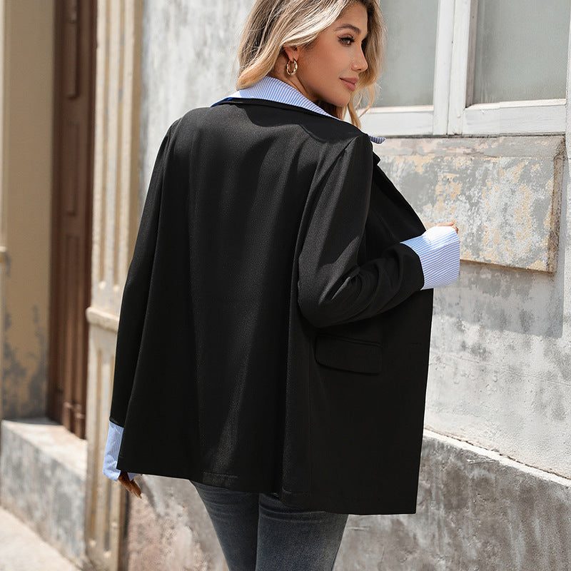 Oversized jacket for women with contrasting sleeves fashion and casual elegance Lune London