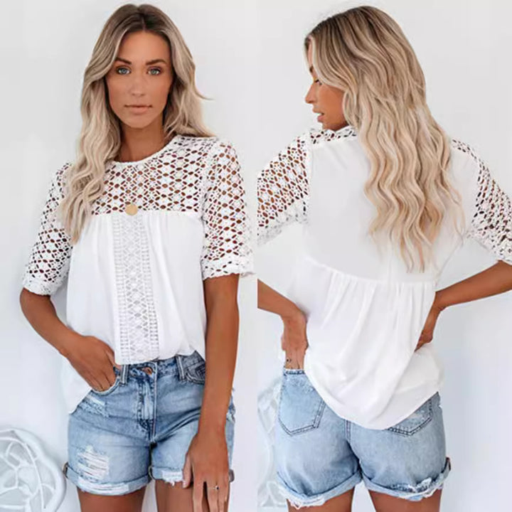 Elegant blouse for ladies with lace detail Lune London