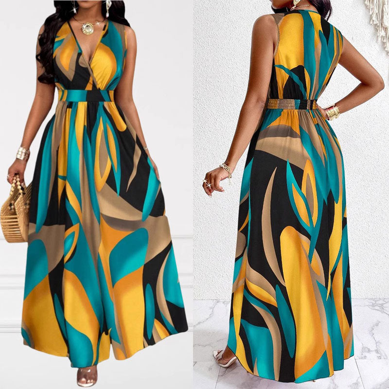 Lune London Elegant V-neck Maxi Dress