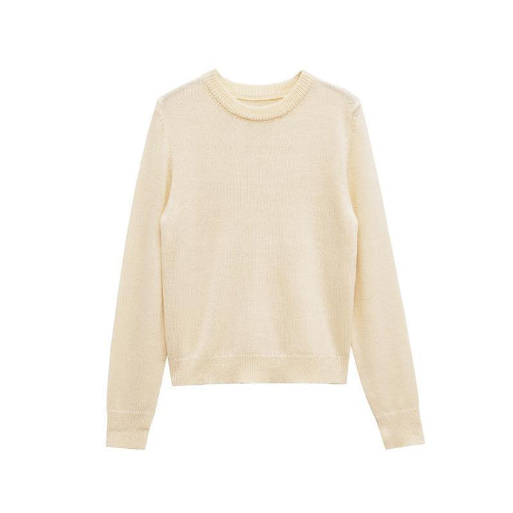 Ladies comfortable round neck sweater in high quality cotton Lune London