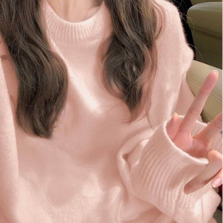 Pull en maille épaisse pour femmes avec tissu doux et col rond classique Chic & Stil