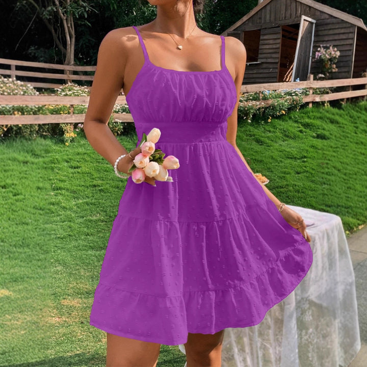 Summer dress for women with ruffles and adjustable spaghetti straps Lune London