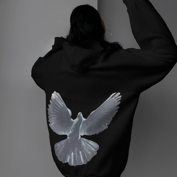 Women's hoodie with unique bird pattern and casual fit Lune London
