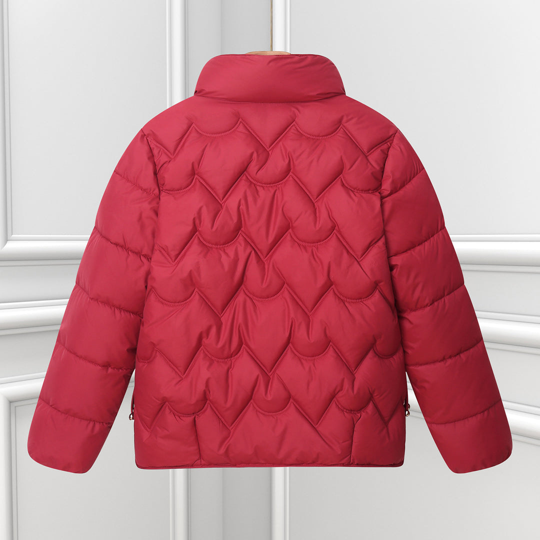 Ladies Comfortable Quilted Jacket with High Collar and Zipped Pockets Lune London