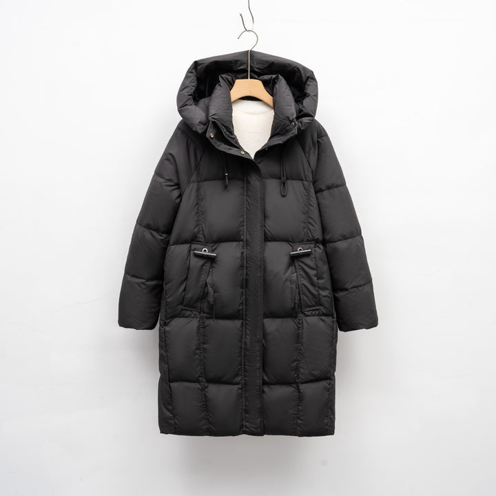 Women's insulated winter jacket with large hood collar and functional pockets Lune London