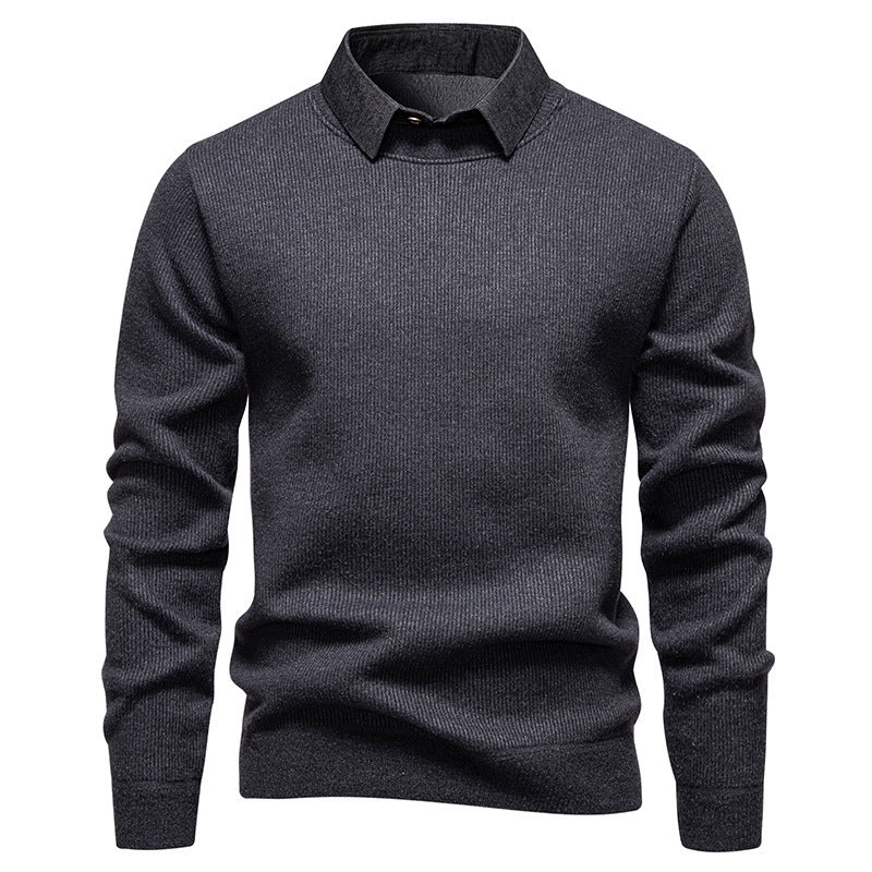 Fine knit sweater for men with modern collar design Lune London