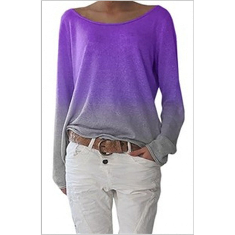 Sweatshirt Femme Oversize avec Design Ombre et Encolure Ronde Large Chic & Stil