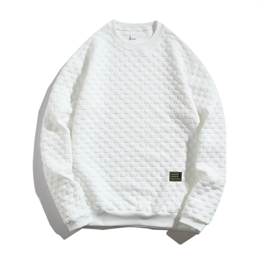 Casual structured sweater for men with round neck and elastic cuffs Lune London