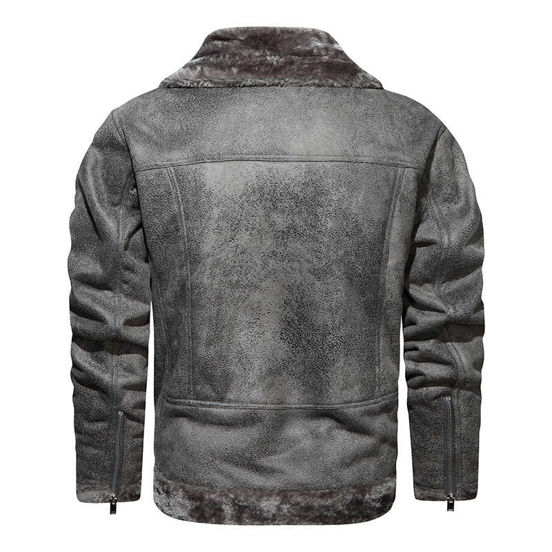 Elegant faux leather jacket for men with luxurious fleece lining Lune London
