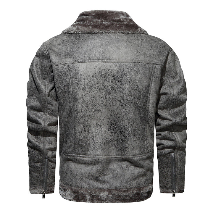 Elegant faux leather jacket for men with luxurious fleece lining Lune London