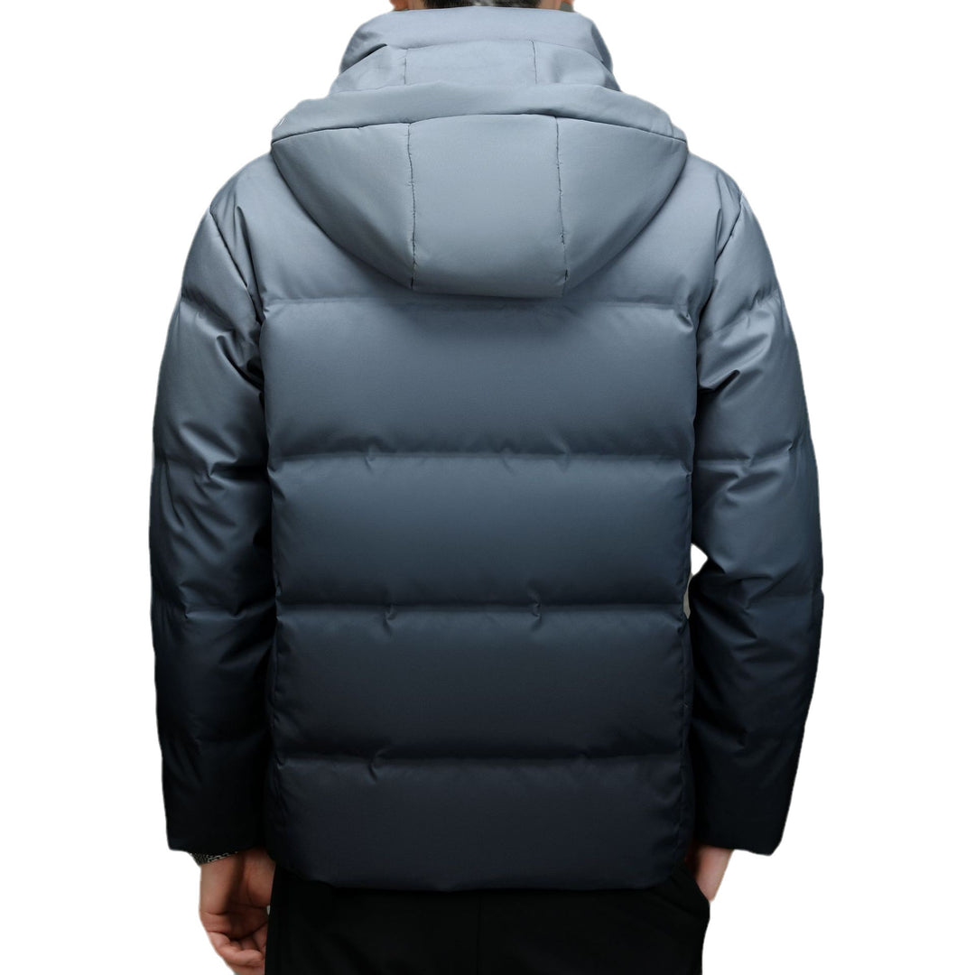 Warm padded jacket for men with practical hood and innovative insulation Lune London