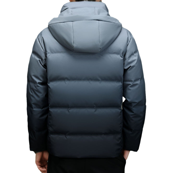 Warm padded jacket for men with practical hood and innovative insulation Lune London