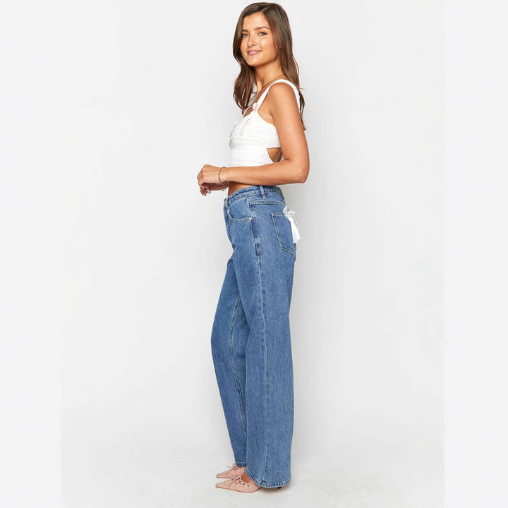 Women's High Waist Jeans with Wide Leg and Classic Cut Lune London