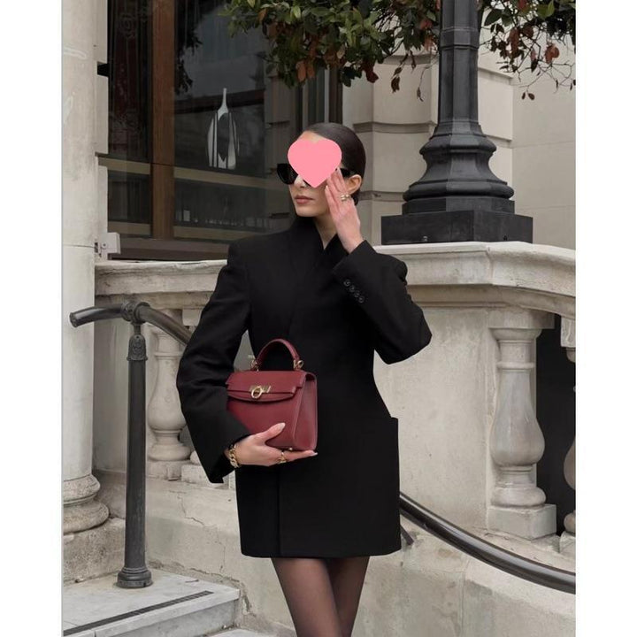 Asymmetrical blazer jacket for women with elegant waist and large pockets Lune London