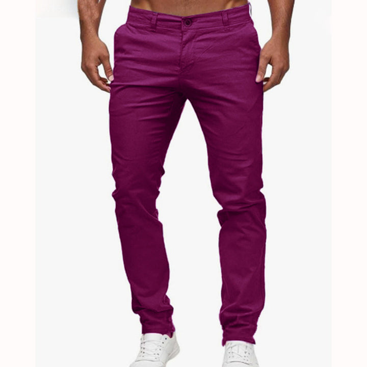 Slim fit chino pants for men with elastic waistband Lune London