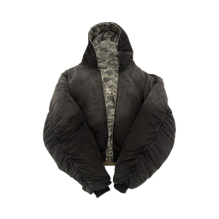 Veste bomber camouflage décontractée pour femmes avec double matériau Chic & Stil