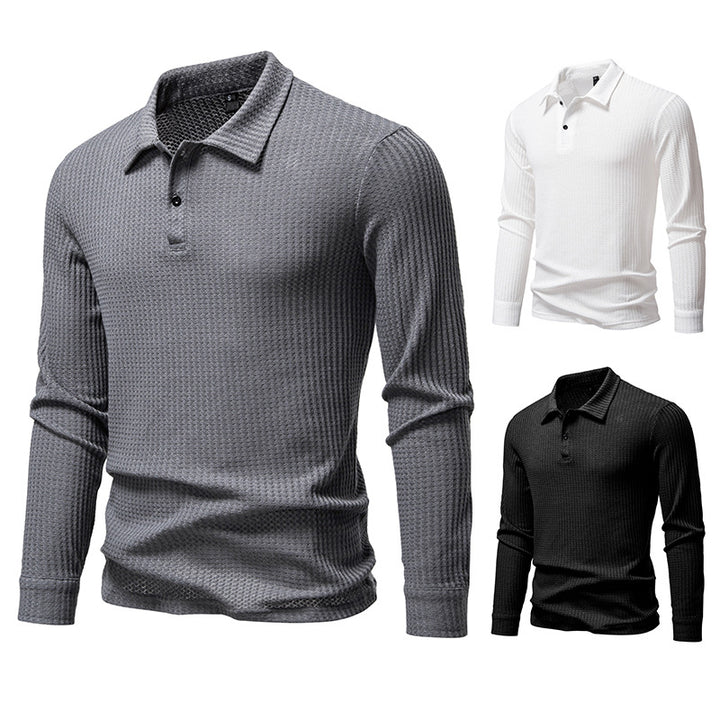 Men's polo shirt with textured surface and modern collar Lune London