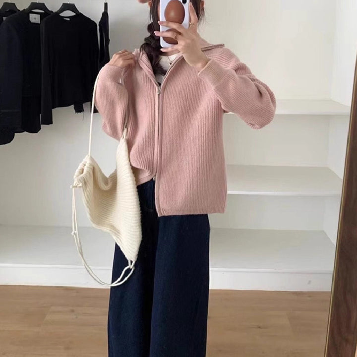 Gilet pour femmes avec fermeture éclair attachée et coupe oversized Chic & Stil