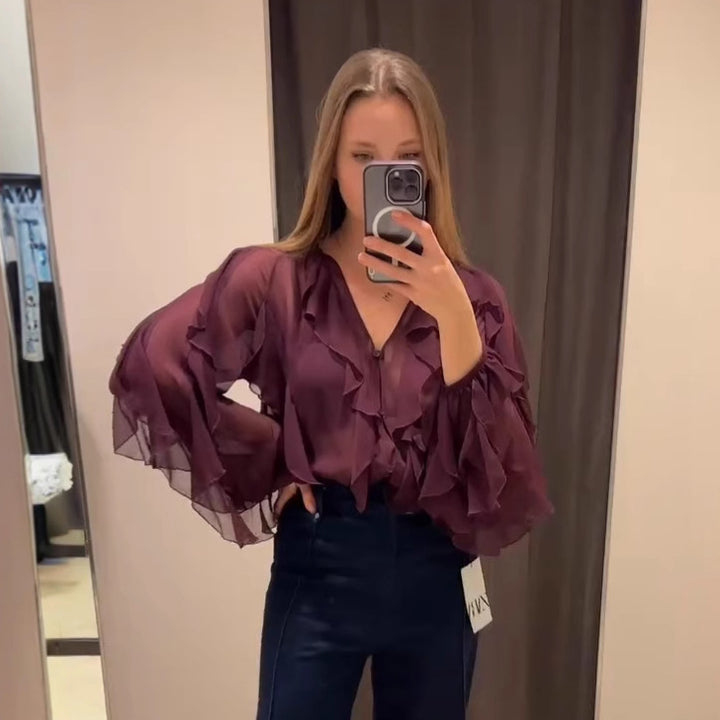 Chemisier Drapé avec Amusement pour Femmes Chic & Stil
