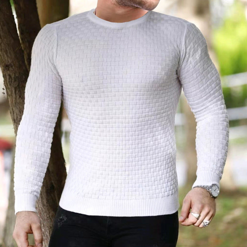Structured round neck sweater for men Lune London