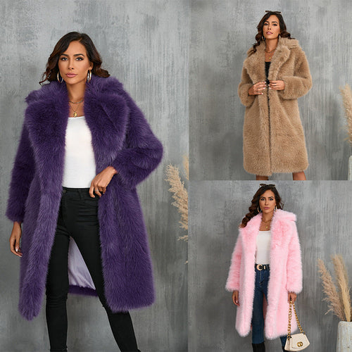 Women's Luxurious Faux Fur Coat with Elegant Cut Lune London
