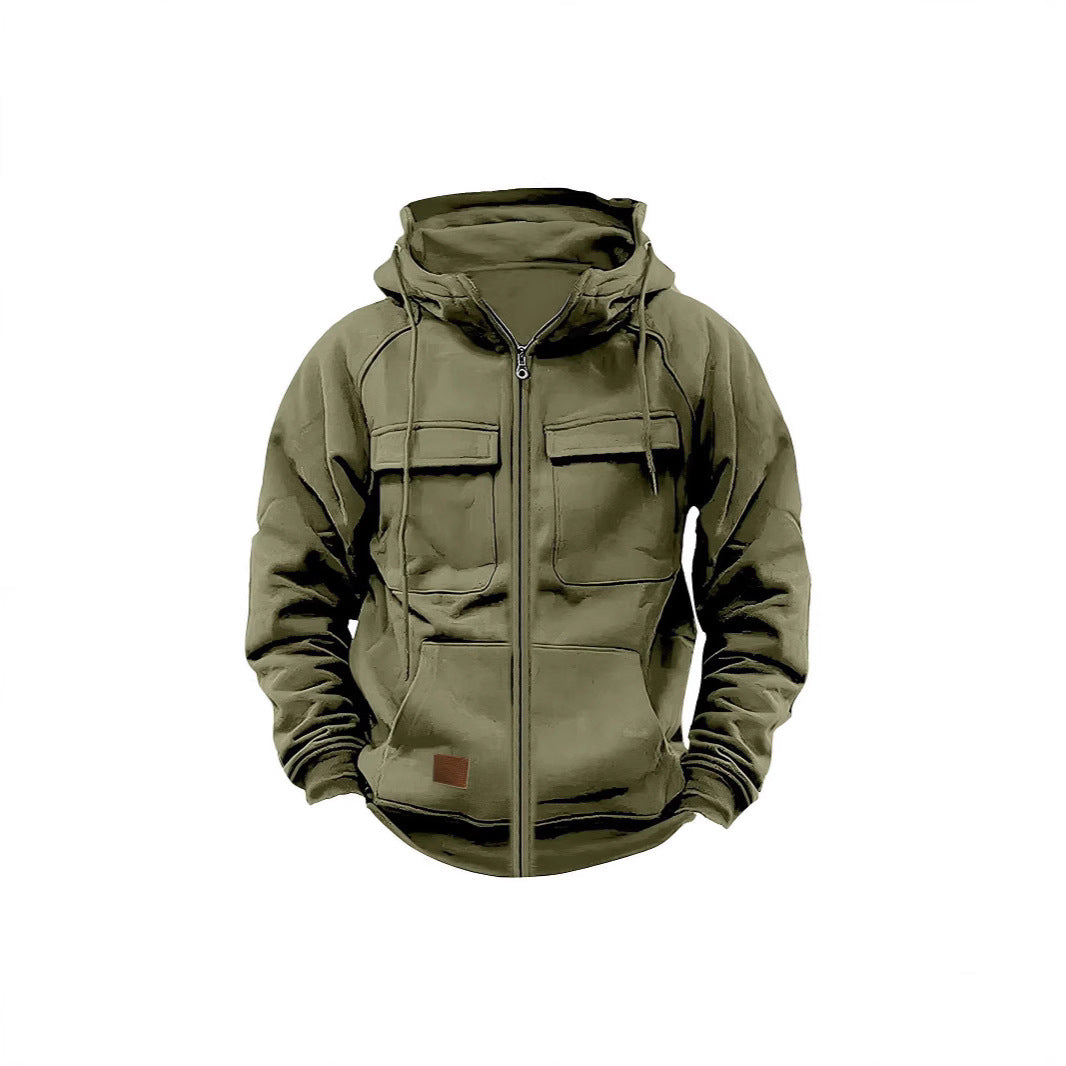 Fleece jacket for men with high collar and practical pockets Lune London