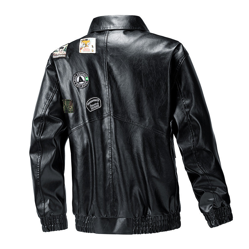 Trendy leather jacket for men with practical pockets and elastic cuffs Lune London