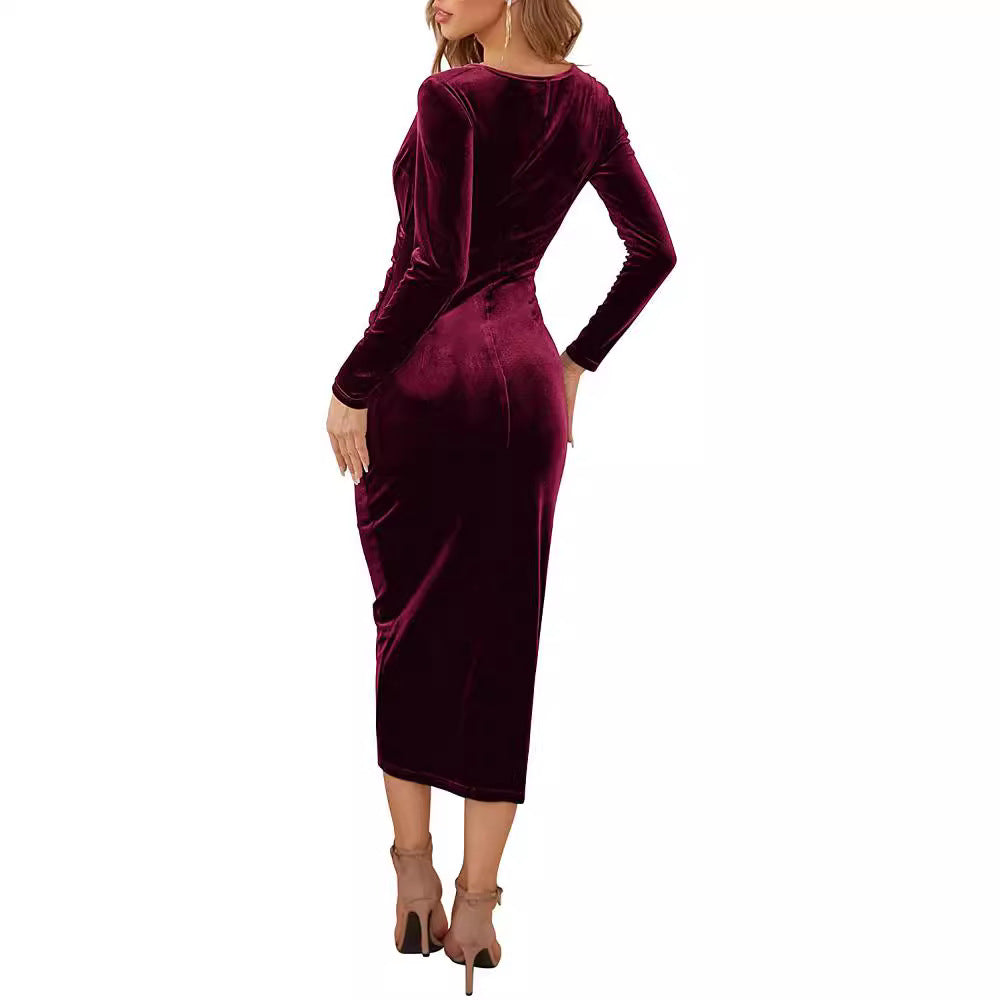 Women's Wrap Dress with A Figure-Flattering Cut and Elegant V-Neck Lune London