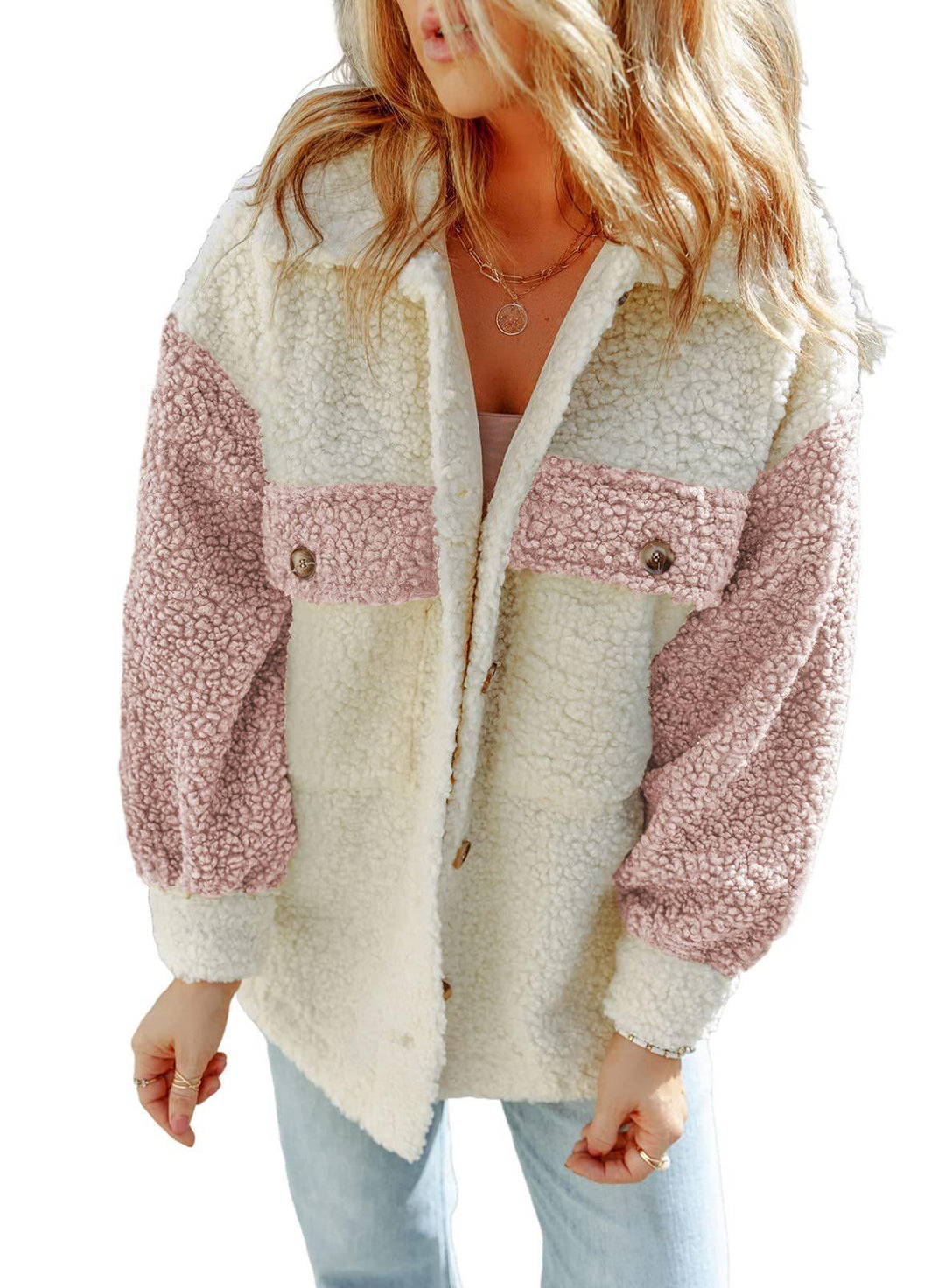 Ladies Comfortable Fleece Jacket with Snap Buttons Lune London