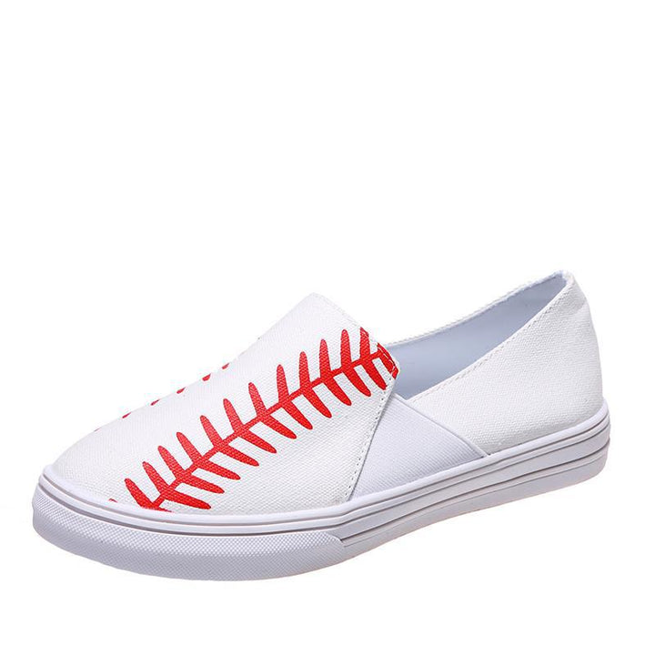 Casual slip-on sneakers for women with sporty baseball design Lune London