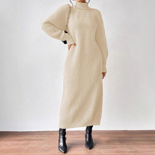 Robe tricotée de mode féminine avec col montant et coupe ample Chic & Stil