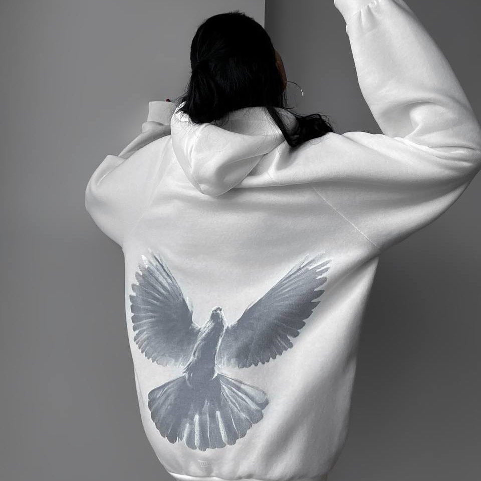 Women's hoodie with unique bird pattern and casual fit Lune London