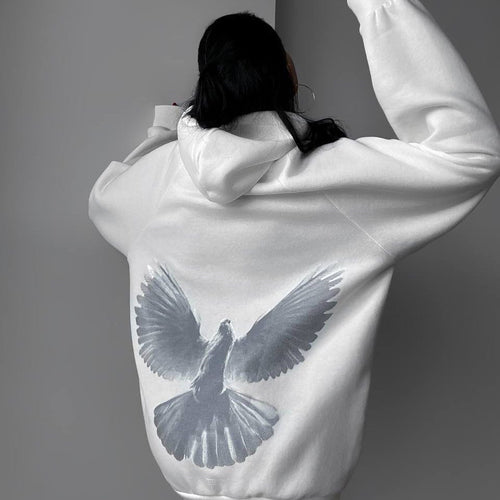 Women's hoodie with unique bird pattern and casual fit Lune London