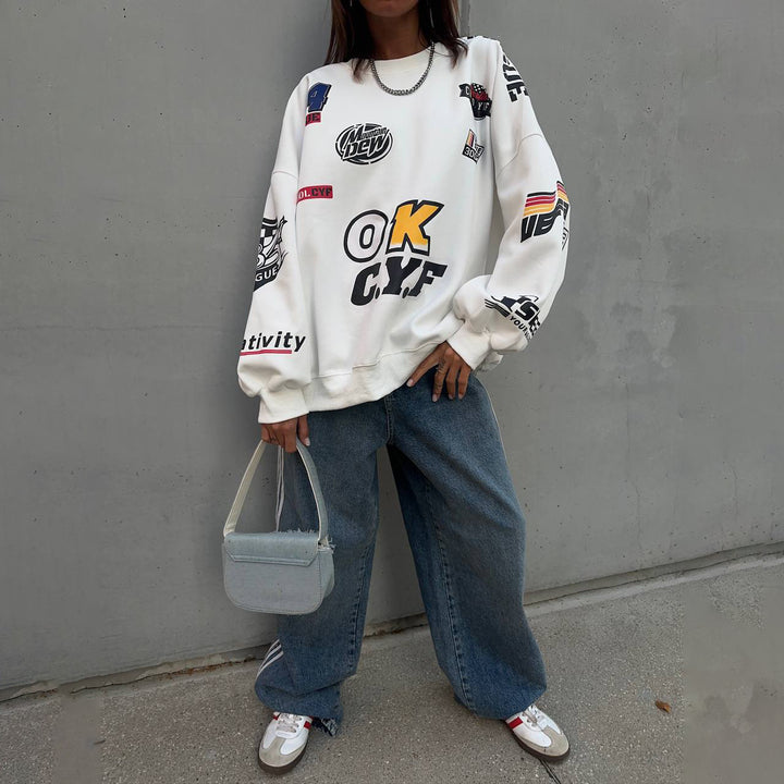 Oversized sweatshirt for women with eye-catching graphic design and relaxed fit Lune London