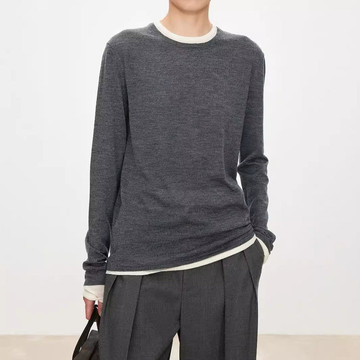 Chemise femme à manches longues en tricot fin de haute qualité Chic & Stil