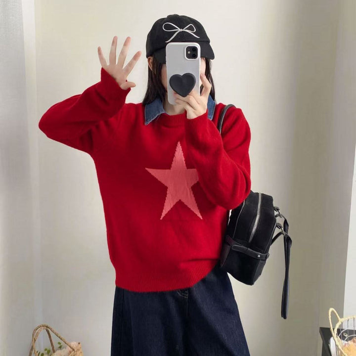 Pull décontracté pour femmes avec appliqué étoile Chic & Stil