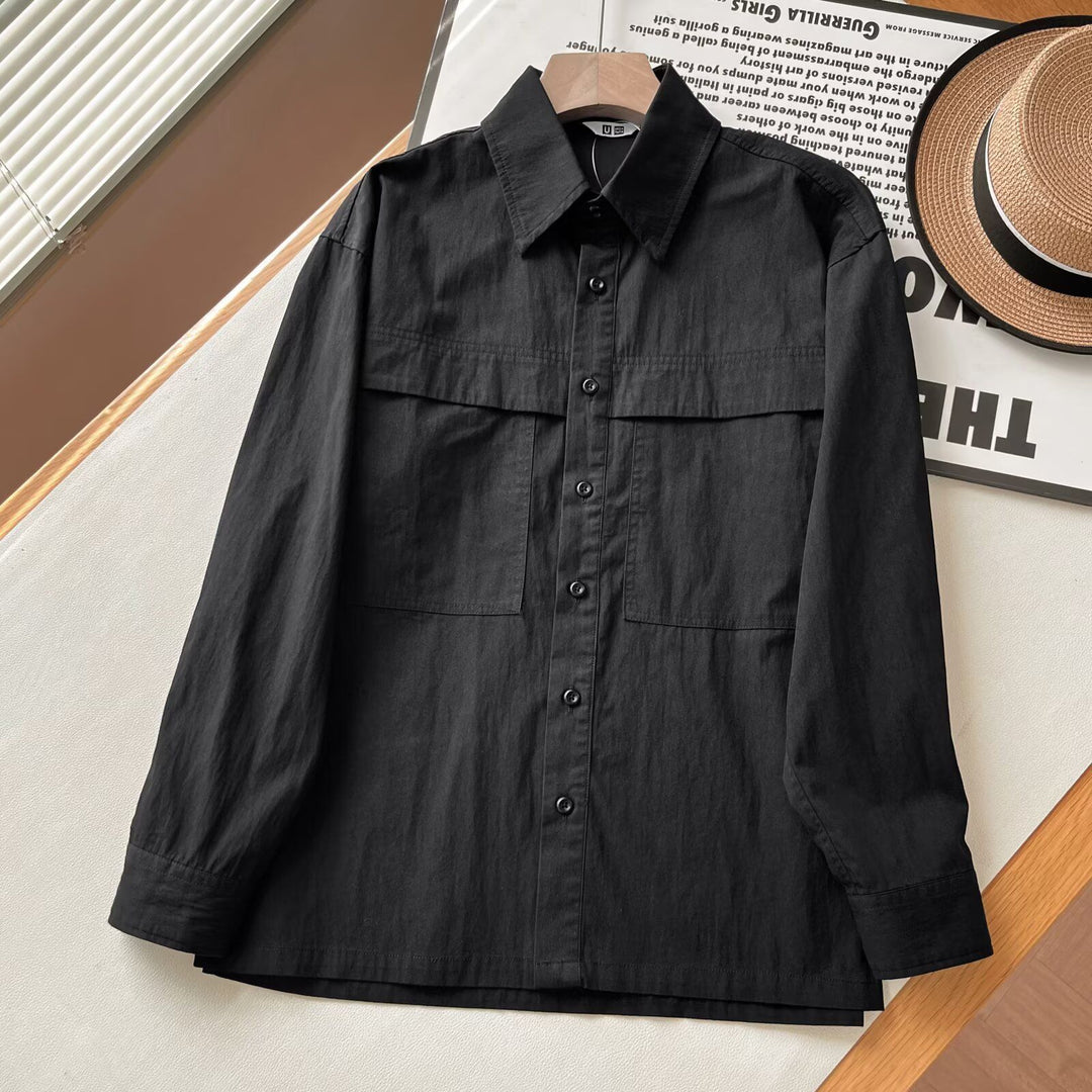 Chemise overshirt décontractée pour femmes avec poches poitrine pratiques Chic & Stil