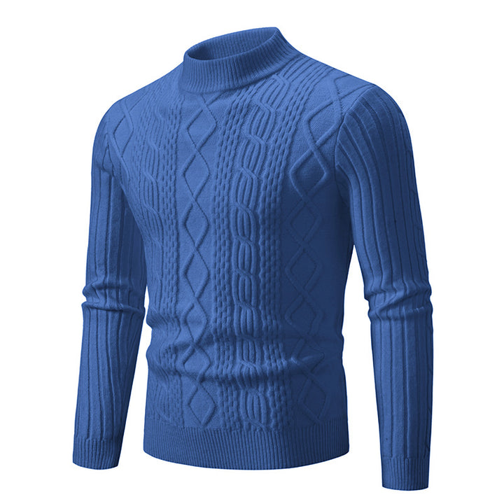 Knitted sweater for men with modern cable pattern Lune London