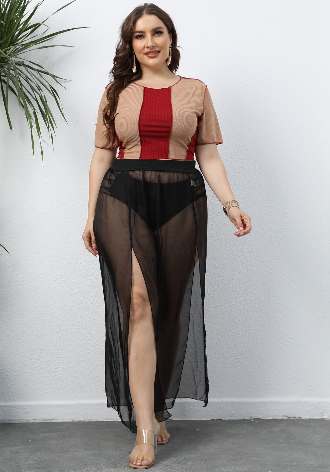 Ladies Elegant Transparent Maxi Skirt Lune London