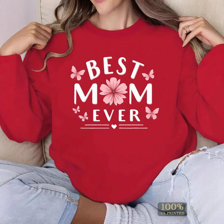 Sweatshirt pour femmes avec une phrase favorite ludique et un design floral Chic & Stil