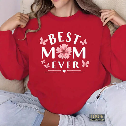 Sweatshirt pour femmes avec une phrase favorite ludique et un design floral Chic & Stil