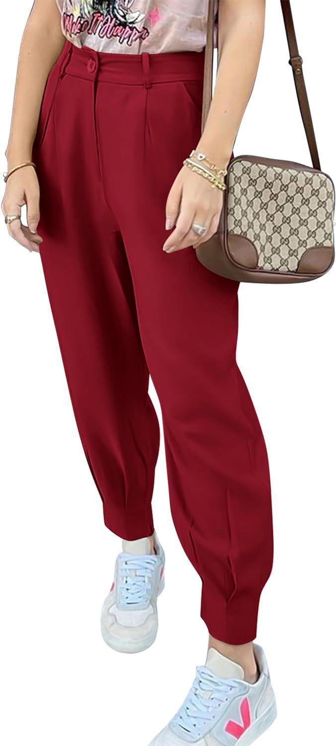 Elegant and fashionable high-waisted pants for women with pleats and side pockets Lune London