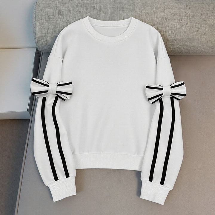 Elegant sweatshirt for women with bow sleeves Lune London