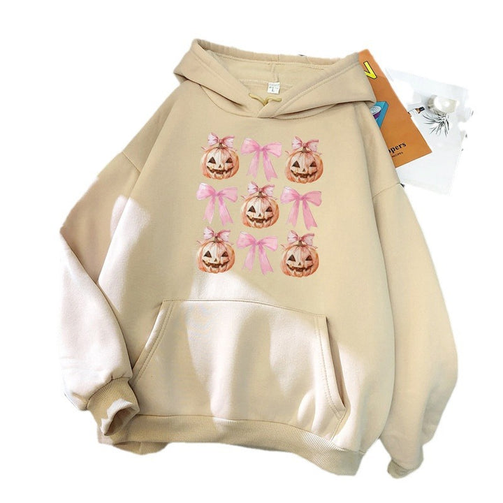 Women's Hoodie with Cheerful Pumpkin Design Chic & Stil
