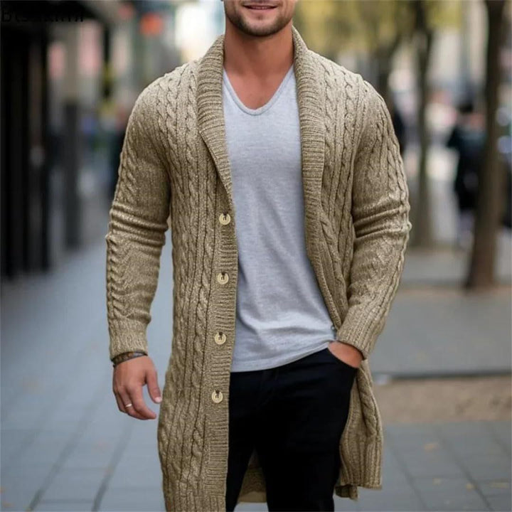 Men's knit jacket with open design and button details Lune London